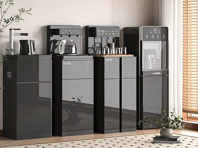 Stylish Black Household Appliances with Modern Design in Home Interior 3d model