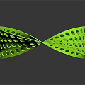 Vibrant Green Spiral Shaped Furniture Piece With Perforated Round Holes Design