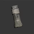 Wooden Stone Decorative Log With Natural Texture And Rope Wrapping Design