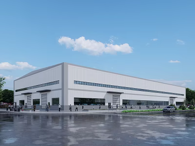 Modern style industrial park factory office building factory office building 3d model