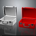 Open White And Red Storage Boxes With Handles As Practical Daily Household Items