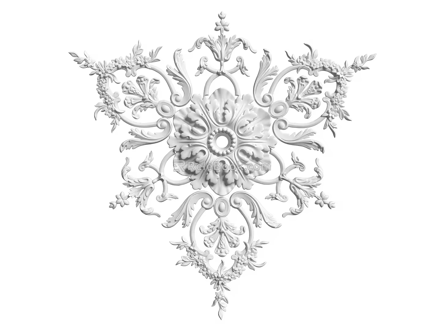 European-style lamp panel gypsum component carved 3d model