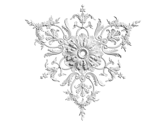 European-style lamp panel gypsum component carved 3d model