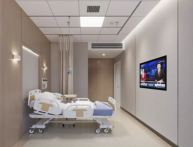 modern hospital ward 3d model