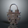 Lock combination lock metal lock antique lock old lock tools hardware tools processing tools furniture 3d model