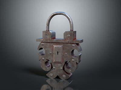 Lock combination lock metal lock antique lock old lock tools hardware tools processing tools furniture 3d model