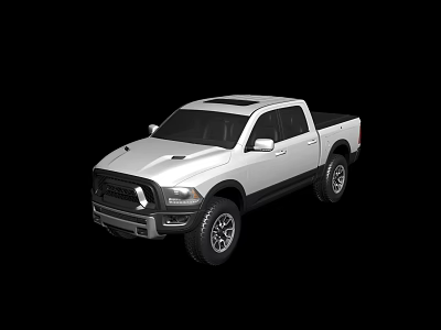 White Rugged Pickup Truck With Double Cab And Off Road Tires Design 3d model