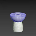 Elegant Modern White Marble Side Table With Sculptural Base And Round Top