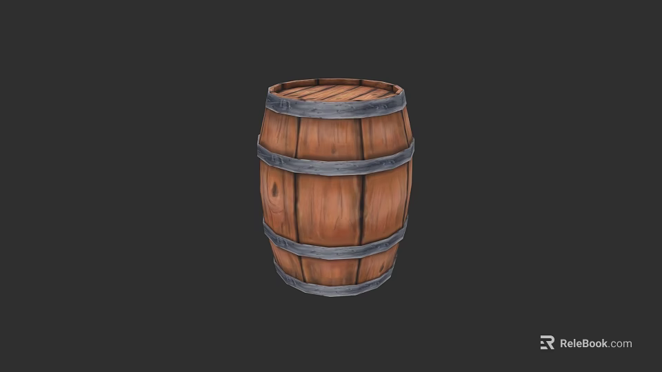 Exquisite Carved Wooden Barrel Sculpture With Rustic Design And Authentic Craftsmanship 3d model 