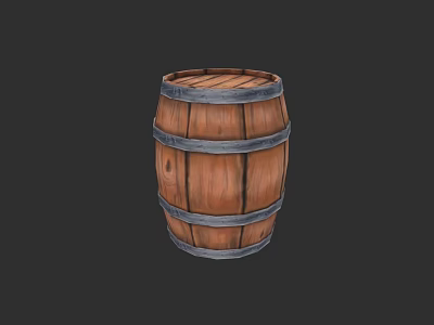 Exquisite Carved Wooden Barrel Sculpture With Rustic Design And Authentic Craftsmanship 3d model