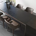 Modern Restaurant Interior With Open Design Dining Table Chairs And Decorative Shelves
