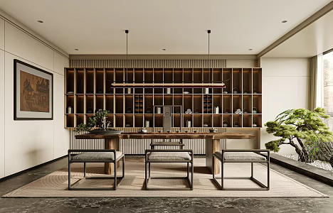 New Chinese Tea Room 3d model