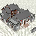 Ancient Chinese Architecture With Gray Brick Walls Black Tiled Roof And Red Lanterns