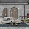 Modern sofa coffee table combination 3d model
