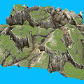Scenic Garden Landscape With Rocky Formations Lush Green Vegetation And Natural Hills