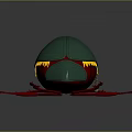 Beetle Shaped Future Architecture Featuring Green Carapace Yellow Details And Red Legs