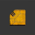 Yellow Commercial Equipment with Worn Surface Geometric Design and Industrial Control Panel