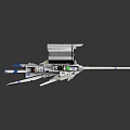 Futuristic White And Blue Cosmic Spacecraft Model With Detailed Aerospace Structure
