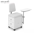 White Medical Examination Chair With Drawers Side Table And Wheels For Clinic Use