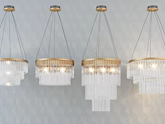 Modern Crystal Chandelier Fashion Simple Crystal Metal Chandelier Combination 3d model