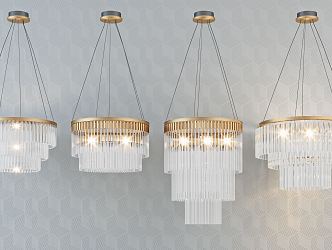 Modern Crystal Chandelier Fashion Simple Crystal Metal Chandelier Combination 3d model