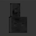 Four Stacked Gray Speakers With Mesh Front Panels Red Speaker Cones And Side Vents