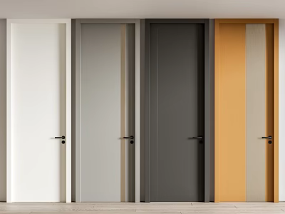 Modern Office Single Door Top Door Minimalist Door Wooden Door 3d model