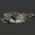 Natural Rock Cave Landscape Featuring Overhead Openings Mossy Ground and Rocky Formations