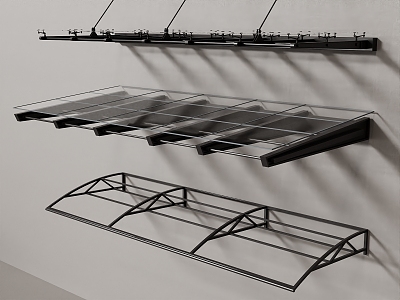 Glass awning 3d model