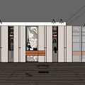 Modern Interior Storage Design With Mixed Cabinets Decorative Panel And Wooden Floor