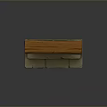 Orange Wooden Door With Metal Hinges Nails And Stone Base Steps
