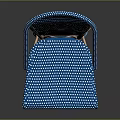 Blue And White Striped Woven Leisure Chair With Wooden Frame For Patio Use