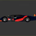 Sleek Blue Racing Car With Streamlined Design And Red Yellow Accents