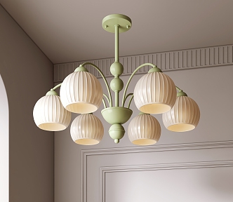 Cream wind chandelier 3d model