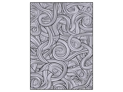 Black And White Abstract Swirl Line Pattern With Intricate Curves Design 3d model