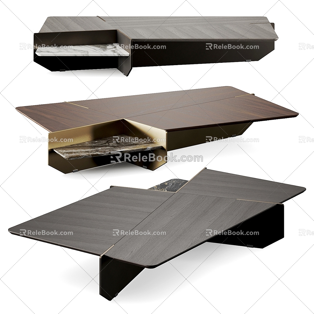 Giorgetti Coffee Table Solid Wood Coffee Table Marble Coffee Table Metal Coffee Table 3d model