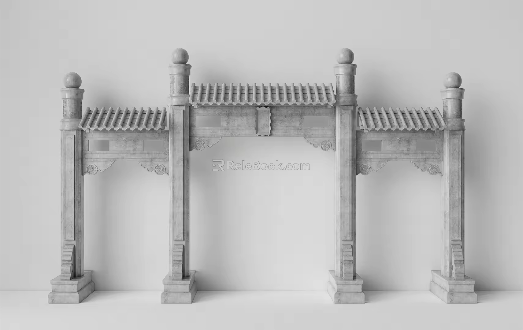 Chinese-style archway 3d model