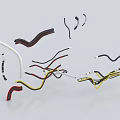 Industrial Equipment Parts With Different Colors Various Shapes Including Cables Pipes Connectors