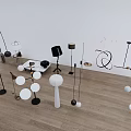Modern Minimalist Lighting Set Featuring Floor Lamps Pendant Lights And Table Lamps