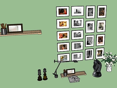 Modern photo wall furnishing model