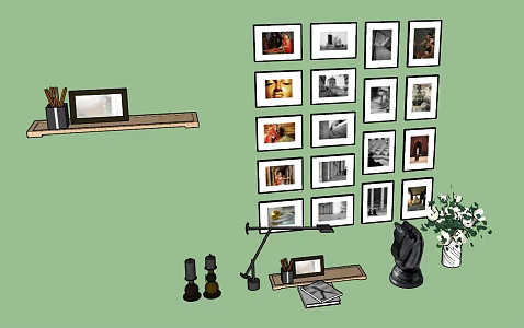 Modern photo wall furnishing 3d model
