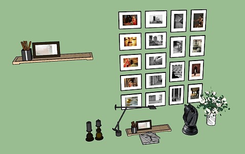 Modern photo wall furnishing 3d model