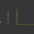 Brass Furniture Legs With Two Main Supports And Small Component Parts