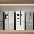 Various Styles of Refrigerators Silver White Multi Door Side by Side in Modern Kitchen