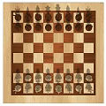 Classic Wooden Chess Set With Checkerboard Pattern Board And Intricate Chess Pieces