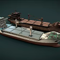 Two Cargo Ships With Different Deck Structures And Maritime Design Features