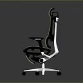 Modern Ergonomic Office Chair With Green Grid Pattern Black Armrests And Silver Base 3d model