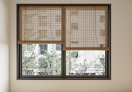 New Chinese-style Bamboo Blinds Roller Blinds Pull Blinds Venetian Blinds Shade Vertical Blinds 3d model