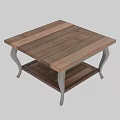 Wooden Top Dining Table With Metal Legs And Lower Storage Shelf Design