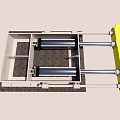 Industrial Equipment With Metal Frame Hydraulic System And Yellow Components